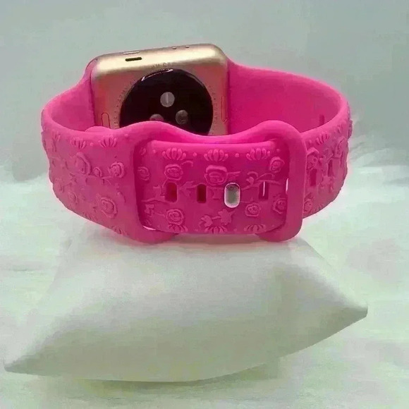 Floral Engraved Design Apple Watch Bands 38mm 40mm 41mm Hot Pink - Picture 8 of 8
